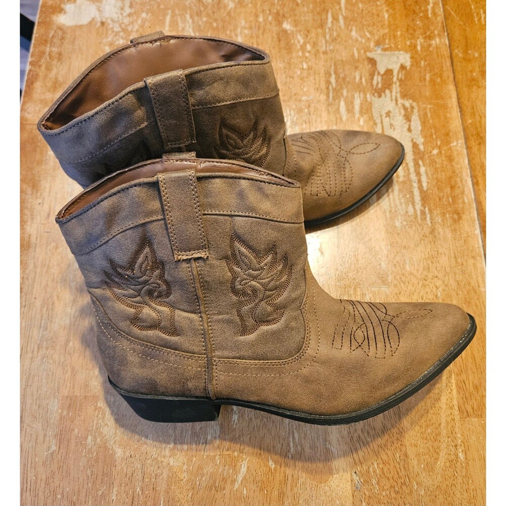 Cowgirl Boots Size 9 Arizona Jean Company Memory Foam Brown Country Festival